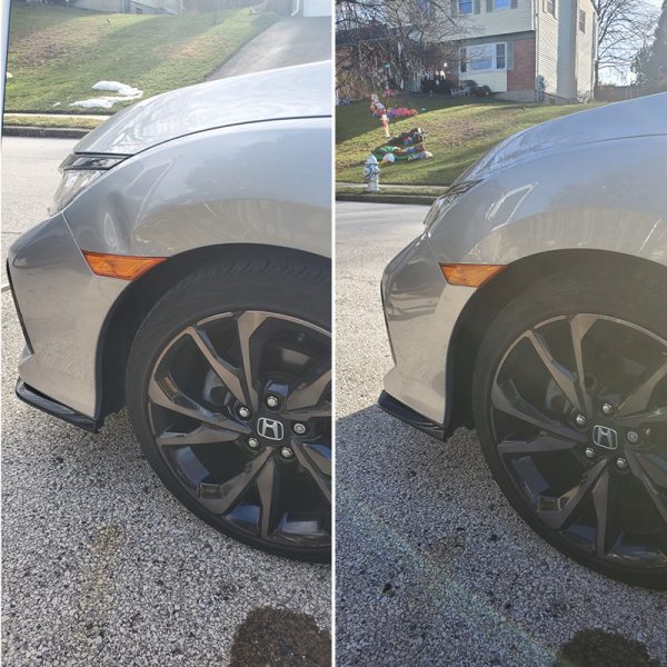 before and after dent repairs